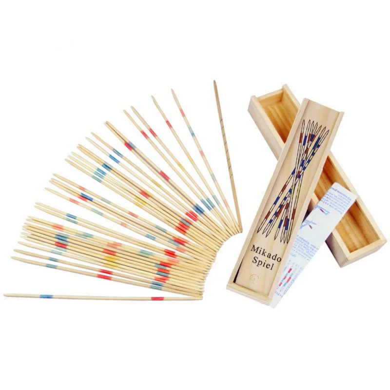 Baby Educational Wooden Traditional Mikado Spiel Pick Up Sticks With Box Game