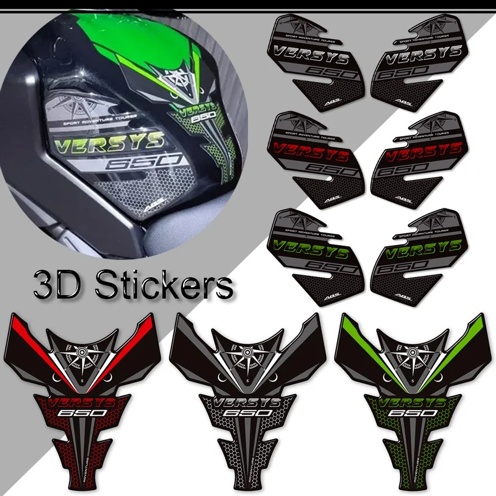 For Kawasaki Versys 650 LT 650LT Motorcycle Adventure Fuel Oil Tank Pad Stickers Protector Windshield Windscreen Decal