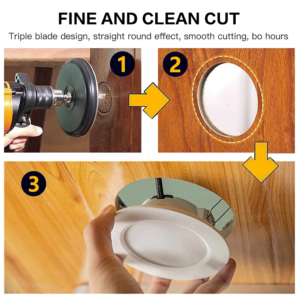 Abridor de agujeros ajustable multifunción, herramienta de 45mm-130mm de diámetro de sierra de agujero ajustable para carpintería