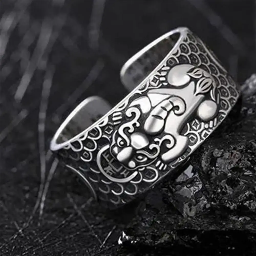 Anillo de amuleto único con Pixiu para hombres y mujeres, regalo de riqueza, edición limitada espiritual ajustable, elegante, Popular y creativo