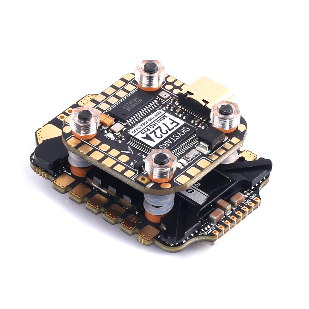 SKYSTAES F722FC MPU6000&55A 45A 4IN1 ESC BLHeli_32 Stack 2-6S Baro Built-in OSD Full Color LED Support DJI RC FPV Racing Drone