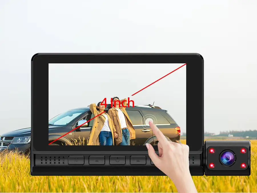 4" Mirror Dash Cam Night Vision 1080P FHD Full Touch Screen 170 Degree Wide Angle Backup Camera For Cars