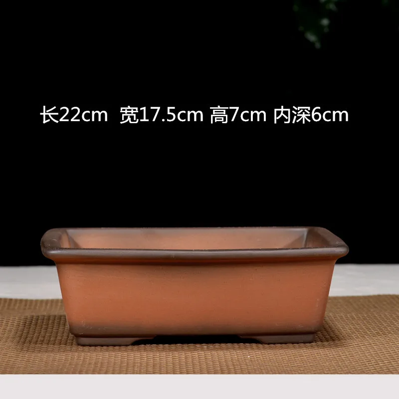 Purple Sand Flower Pot Antique Micro Landscape Multi Meat Pot Chinese Style Square Rectangular Bonsai Pot Balcony Decorations