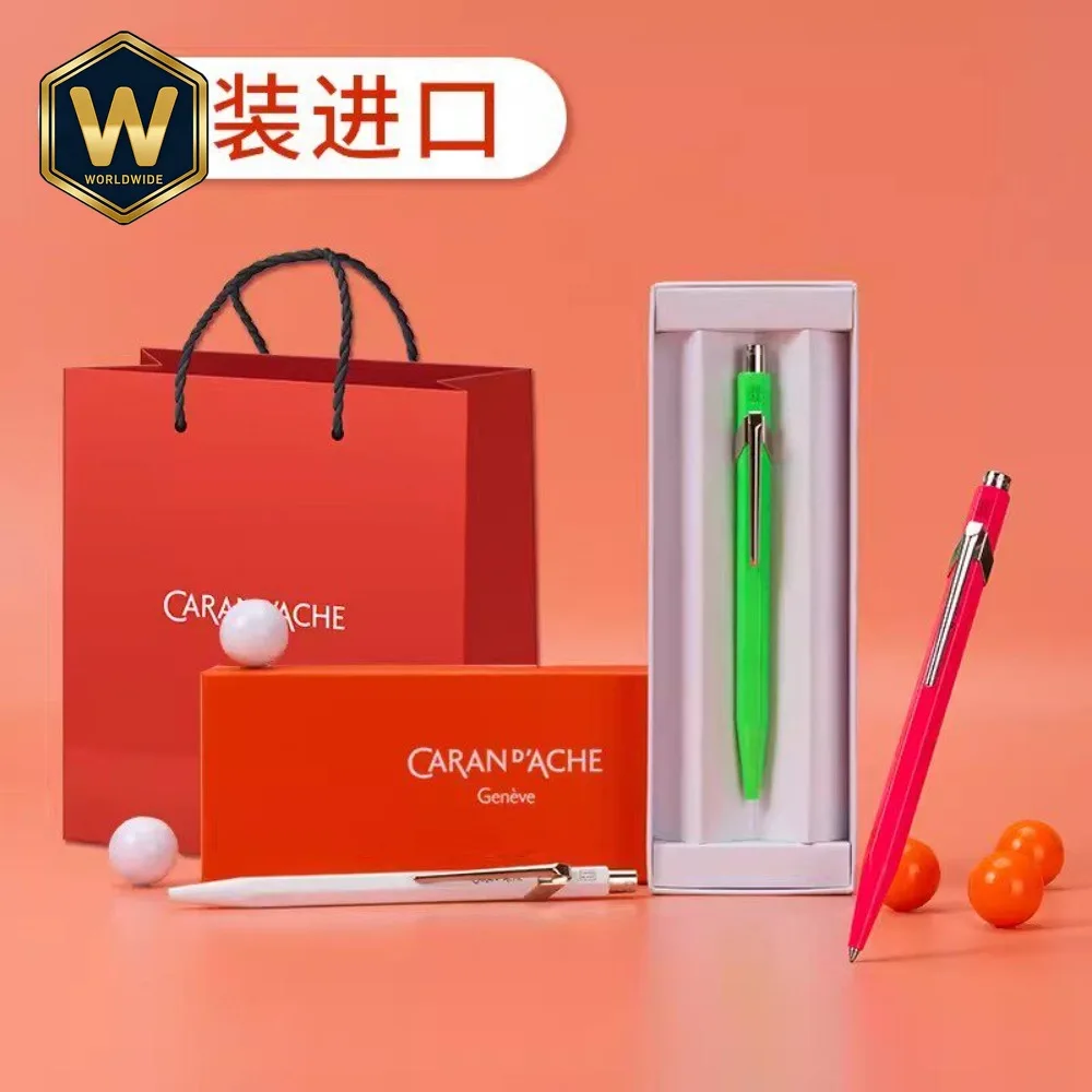 For CARAN D'ACHE 849 Ballpoint Pen Retractable Metal Barrel Premium Business Gift Box