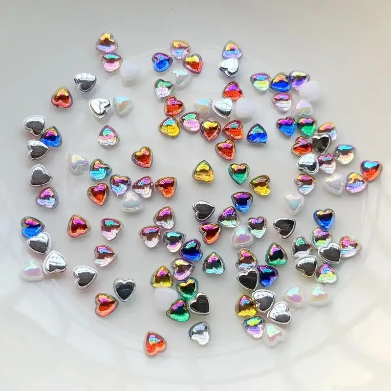 Glittering AB color Heart jewelry accessories Rhinestones Making Scrapbook crafts Nail Art Design accessories supply 200pcs/lot