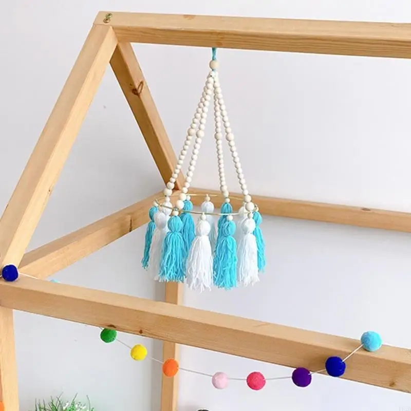 F62d bébé berceau perles en bois