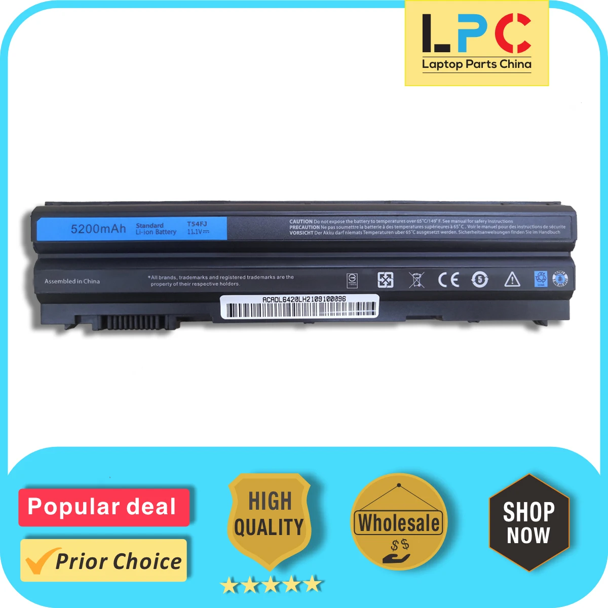 T54FJ Laptop Battery For Dell Latitude E5420 E5430 E5520 E5530 E6420 E6430 E6520 Inspiron 7420 7520 Replacement Notebook Battery