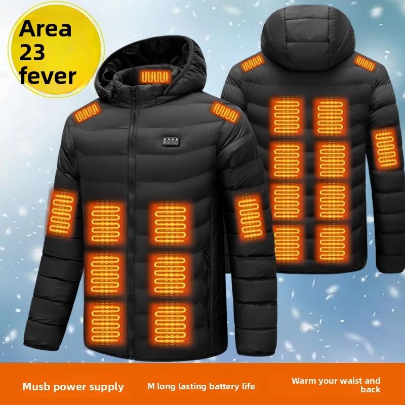 

Men's Winter Thermal Jacket 23-Zone 4-Level Temperature Control USB 5V Safe Cotton Warmth Coat For Outdoor Fishing Sports
