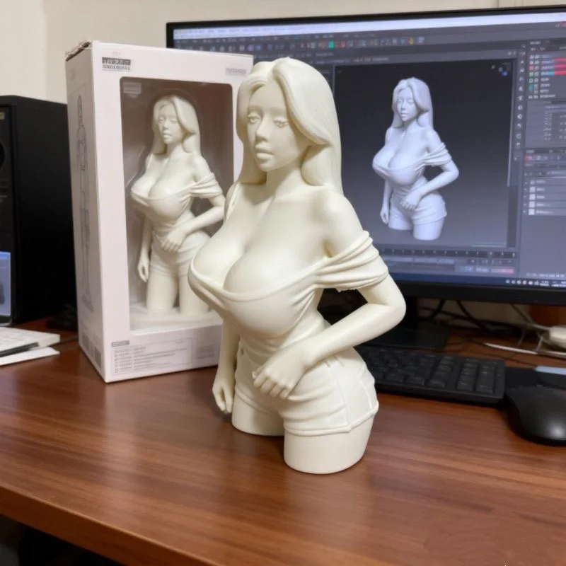 

3D printed full and sexy half body girl new ornament, original character model, birthday Valentine's Day desktop gift