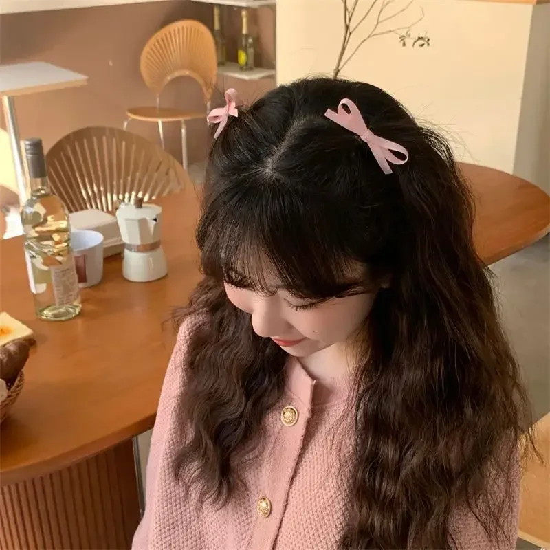 Nuovi fermagli per capelli con fiocco in pizzo 2 pezzi Y2K fermagli per capelli con fiocco in nastro forcine intrecciate forcine per capelli dolci principessa Styling copricapo Barrettes