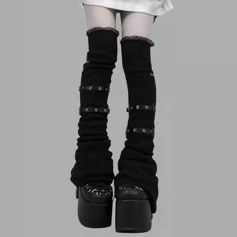 Subculture Y2K Spicy Girls JK Knee Socks Women's Autumn Winter Vintage Design Leg Warmers Korean Fashion