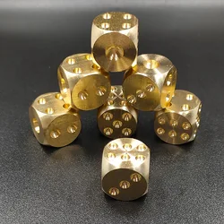 1.3/1.5 cm Metal Solid Brass Dice Toy Club Bar Holiday Party Entertainment Interactive Game Accessories Home Decoration