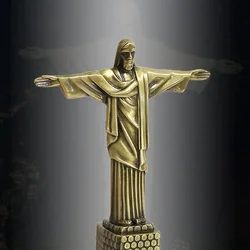Jesus Figurine Brazil Christ the Redeemer Featured Statue Desk Sculpture Metal Crafts Big Ben World Famous Building Home Decor
