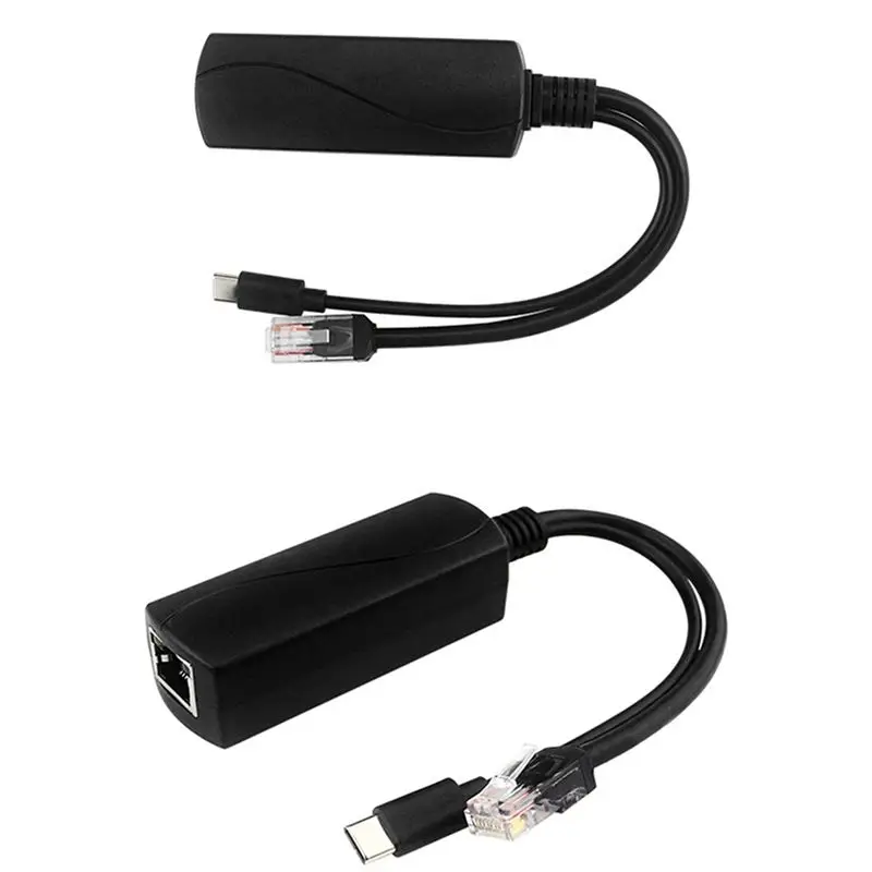 2X For Raspberry Pi 4B Poe Splitter 10/100/1000Mbps 5V 3A Type C Poe Splitter For Raspberry Pi 4B