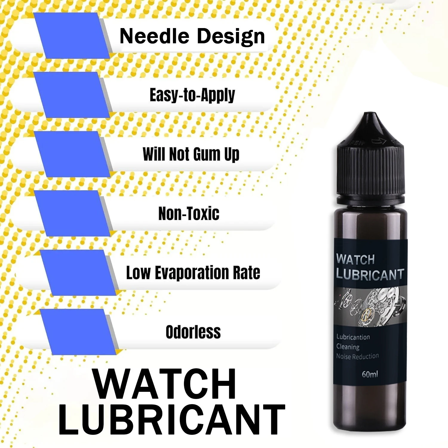 60ml Watch Lubricant Clock Watch Lubricant Oil Mechanical Watch Movement Oil Gears Smooth Anti-Rust Operation