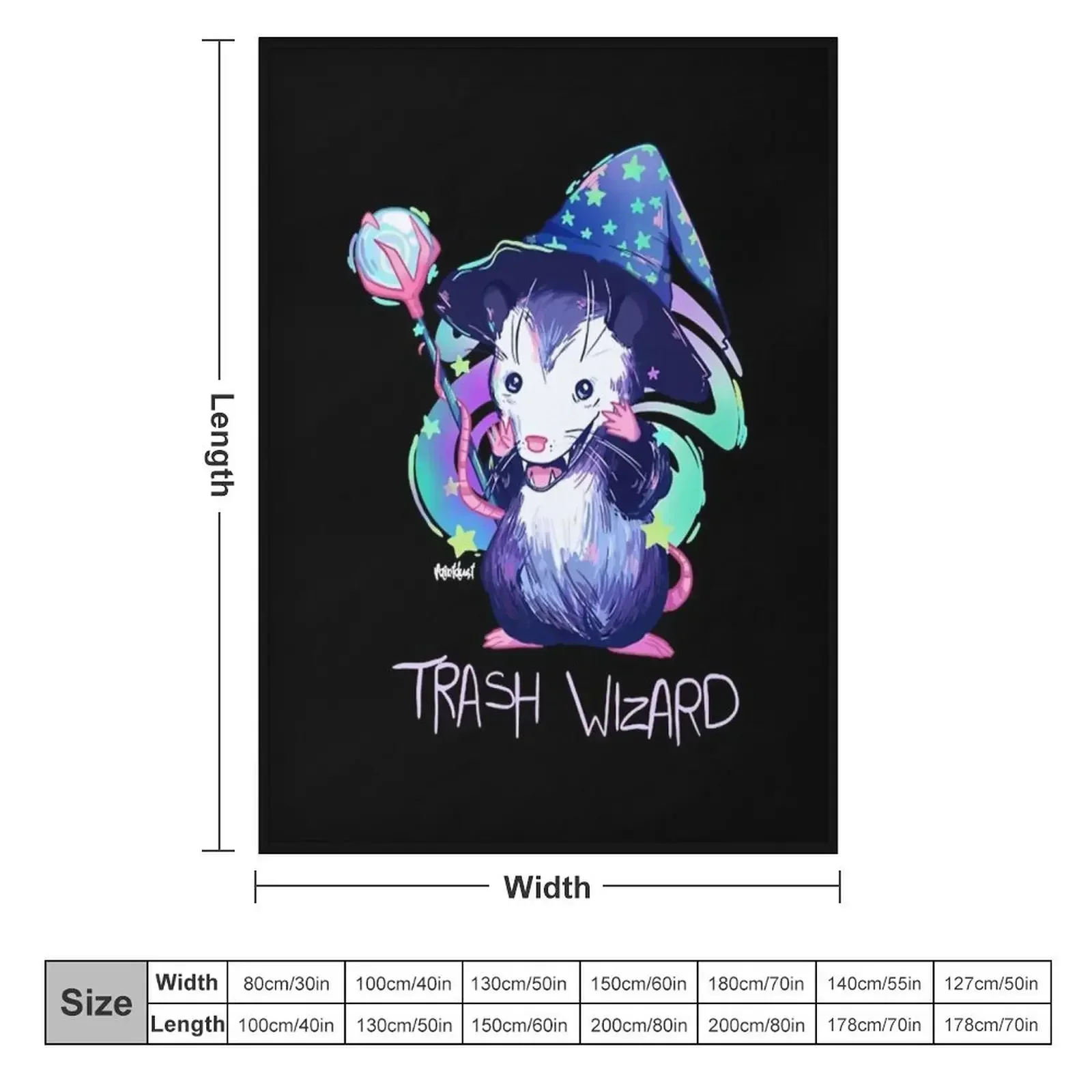 Trash Wizard Throw Blanket funny gift warm for winter Blankets