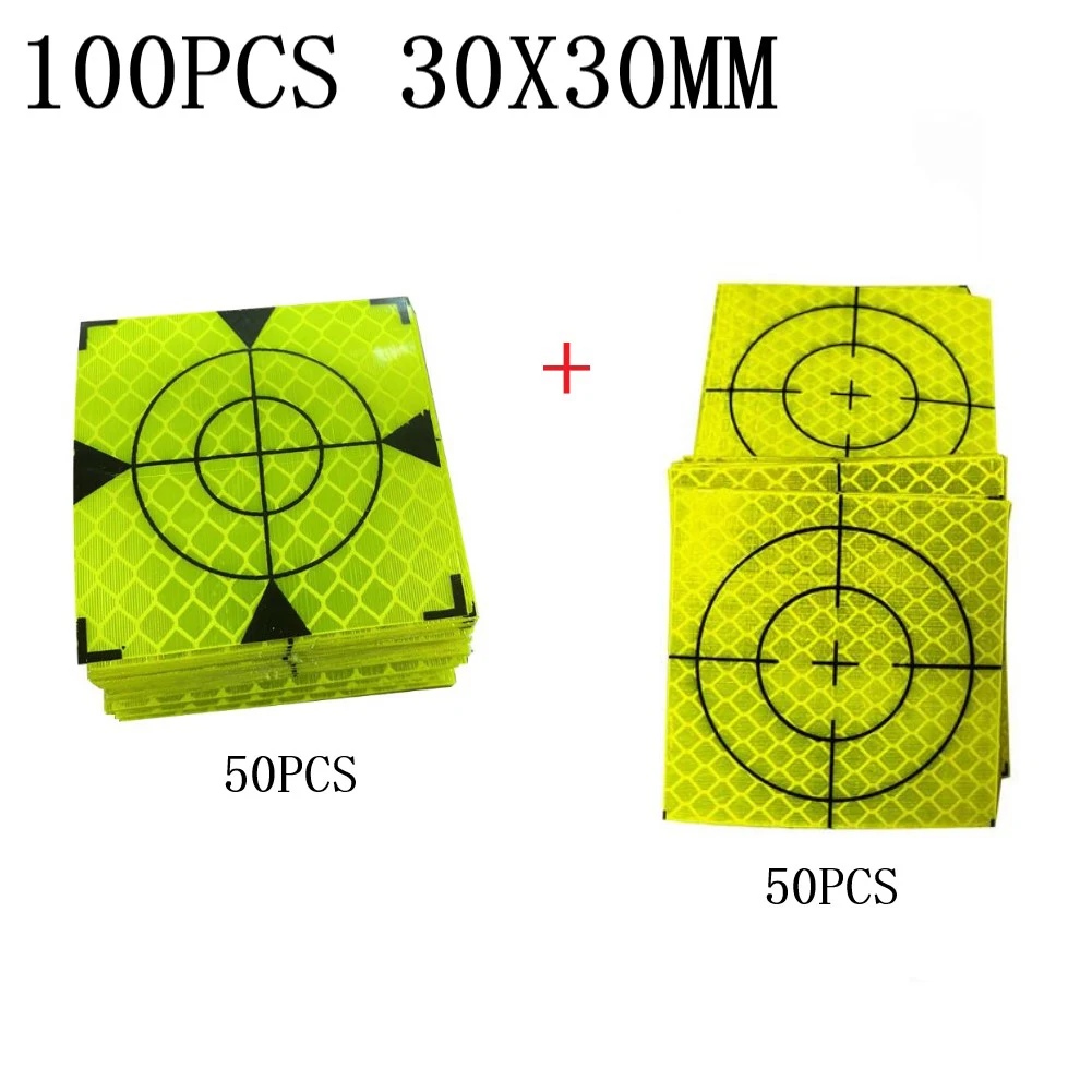 Brand New Measurement Station Reflector Surveying Equipment Sticker Total Station Reflector 100pcs/set 20-60mm