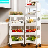 LH Trolley Kitchen Storage Rack Large Multifunctional Multi-layer Save Space Mobile Kitchen Gap Organizer Rack with Wheels