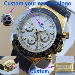 40mm New Men's Quartz Watches Sapphire Luxury Chronograph Stainless Steel Waterproof Men's Watch vk63 movement nh36 nh35 case 16