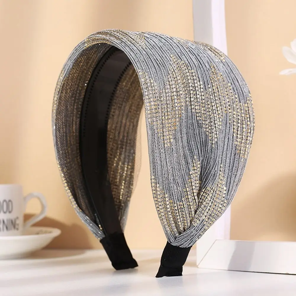 

Sweet Simple Wide-brimmed Ethnic Style Hair Band Sequins Lace Headband Korean Style Headwear Wide Hair Hoop Female Hairbands