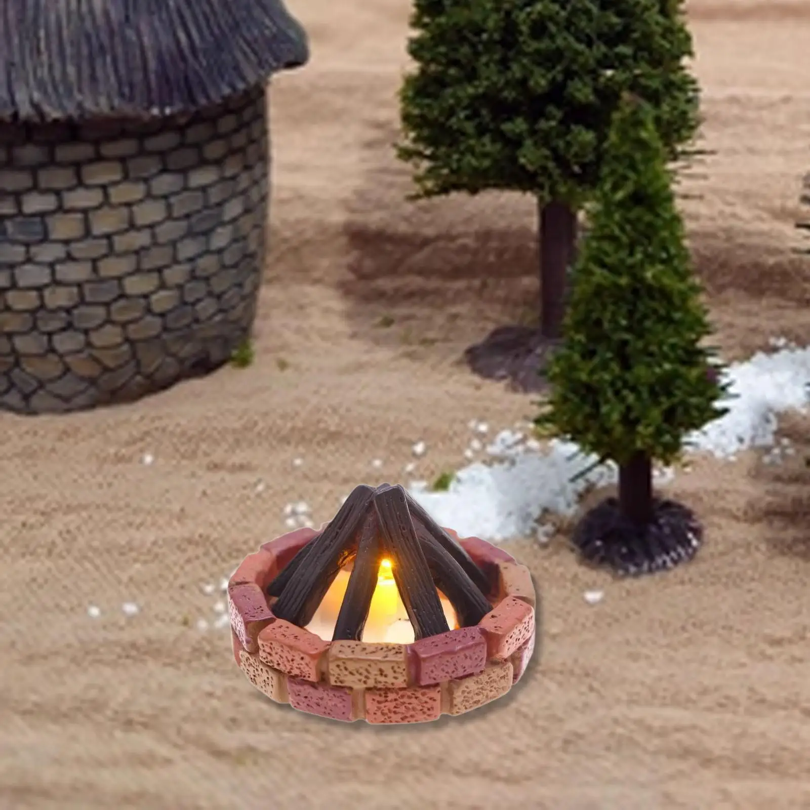 

Dollhouse Miniature Campfire Ornament Simulation for Micro Landscape DIY