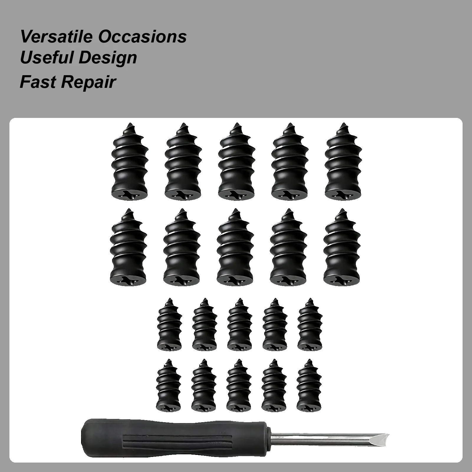 Tire Repair Rubber Nail Kit Fast Mending Tool Spiral Rubber Nails Roadside Long Distance Travel Daily Commuting Camping Highway