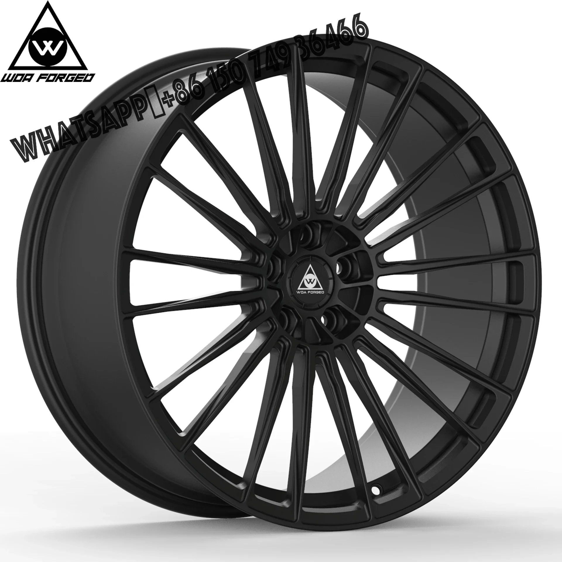 

WOA FORGED 17 18 19 20 21 22 Inch Customized Lightweight Wheel Black Multi Spoke 5X112 5x120 Aluminum Alloy Forged Car Wheel Hub