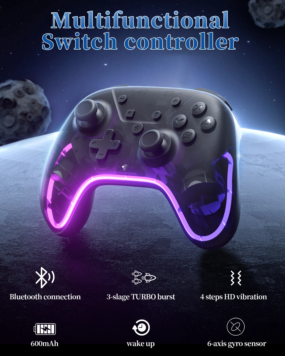 

AOLION for Switch Controller Hall Effect Gamepad voor Nintendo Switch iPhone Android Mobiele telefoon Windows PC Steam