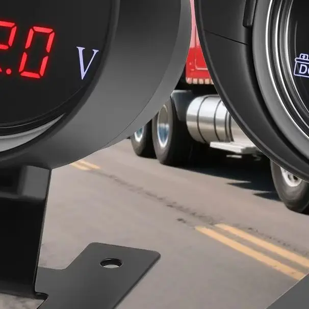 

Красный/синий светодиодный цифровой датчик температуры воды Вольтметр 2 в 1, круглый вольтметр с датчиком температуры, термометр 1/8NPT, 12 В, 24 В