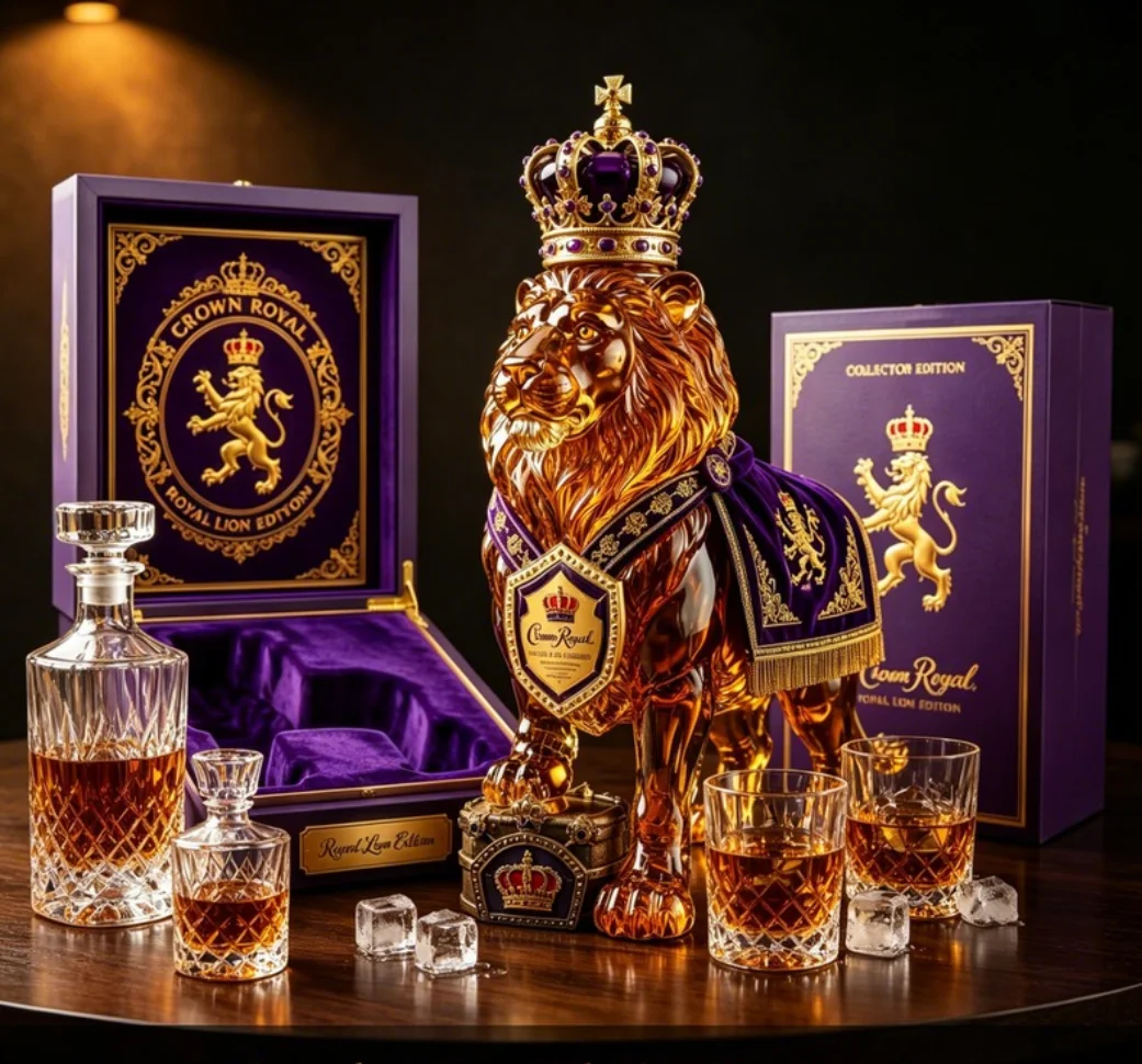 Decorative Lion Sculpture Glass Liquor Bottle, Empty Novelty Spirits Decanter, Artistic Glassware Ornament for Bar Counter Party