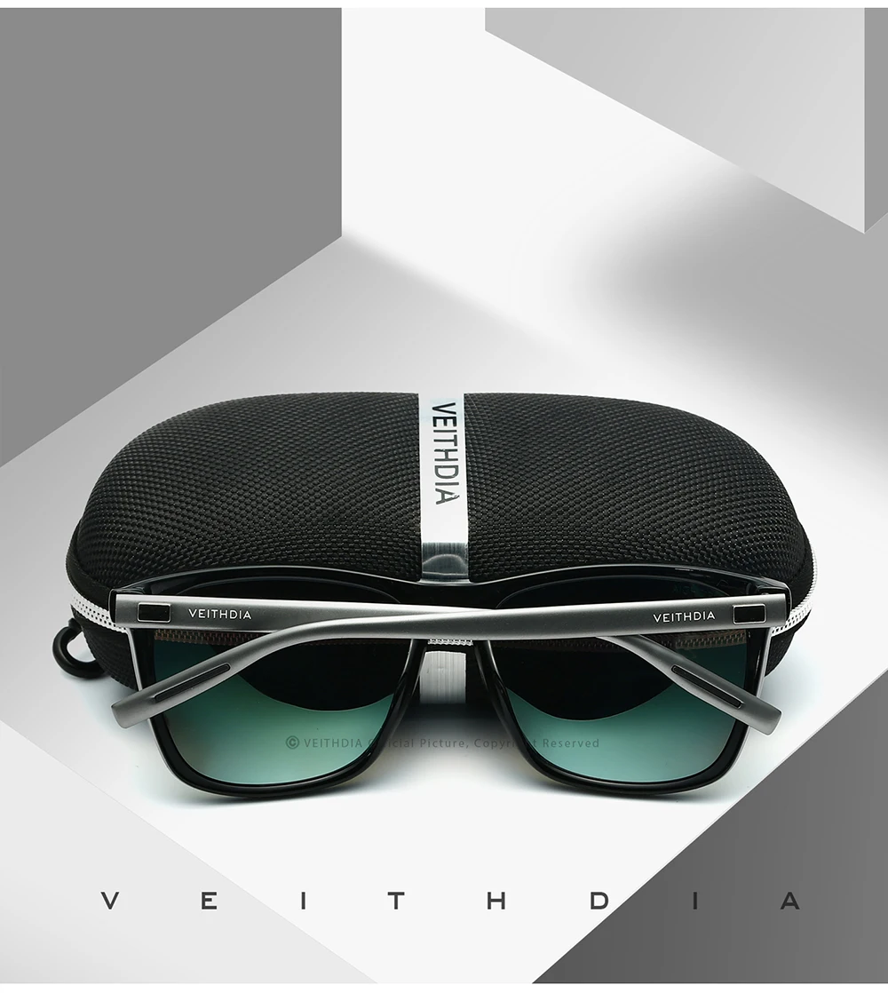 VEITHDIA Markensonnenbrille Unisex Retro Aluminium+TR90 Sonnenbrille Polarisierte Gläser Vintage Brillen Sonnenbrille für Männer/Frauen 6108 – Detail 16