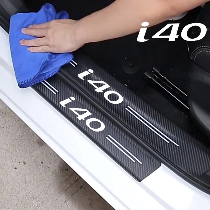 For Hyundai i40 Logo Car Trunk Bumper Anti Dirty Sticker, Door Threshold Protect Film, Scratch Resistant Anti-collision Decals