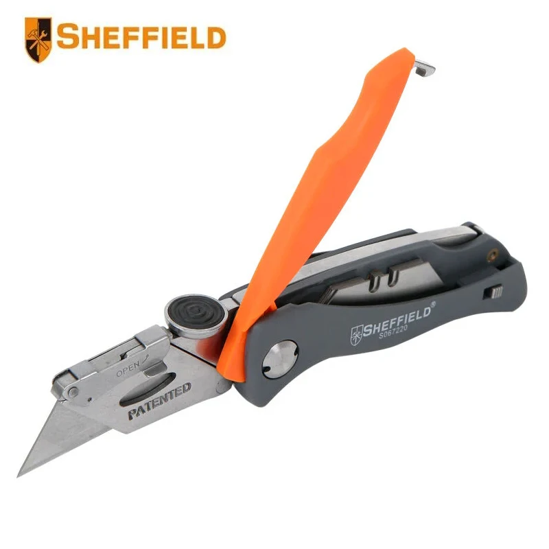 SHEFFIELD S067220 Folding Utility Knife Multifunctional Pocket Camping Heavy Duty Cutter