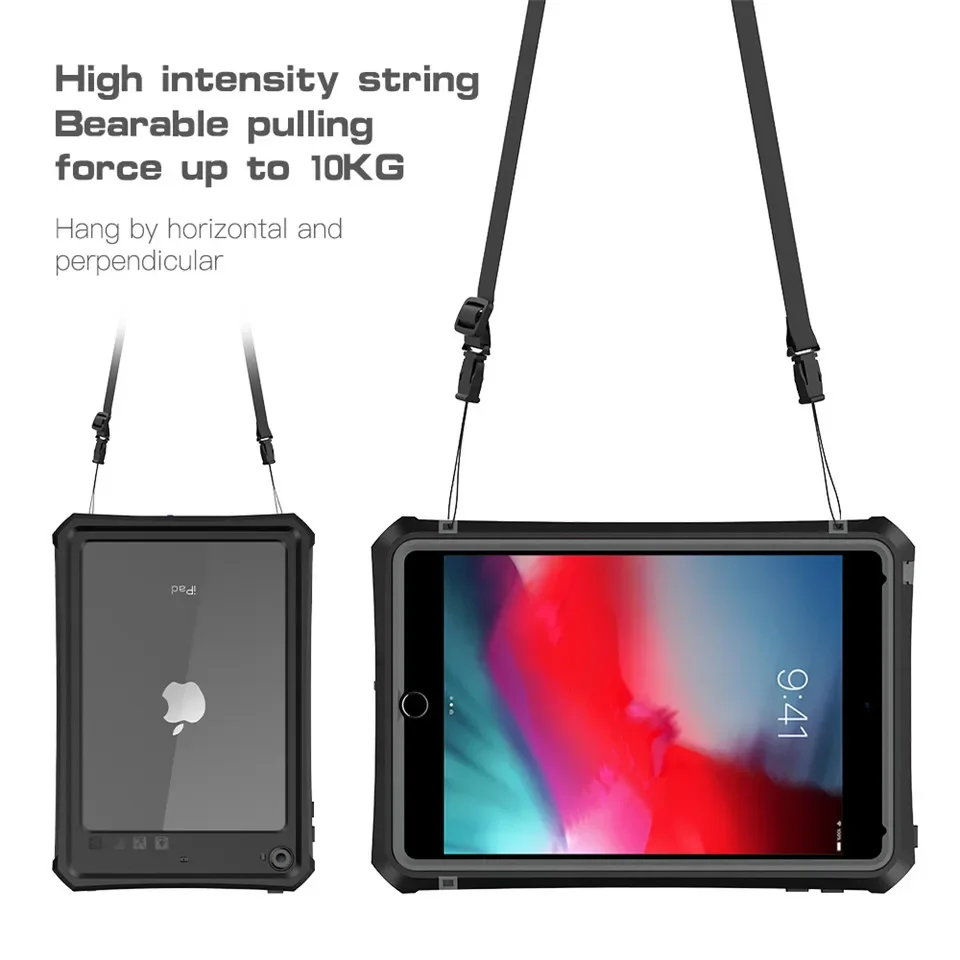 Funda protectora resistente al agua para iPad, Protector suave de TPU a prueba de golpes, fijador de lápiz, Color negro, para Mini 4, 5, Kickstand