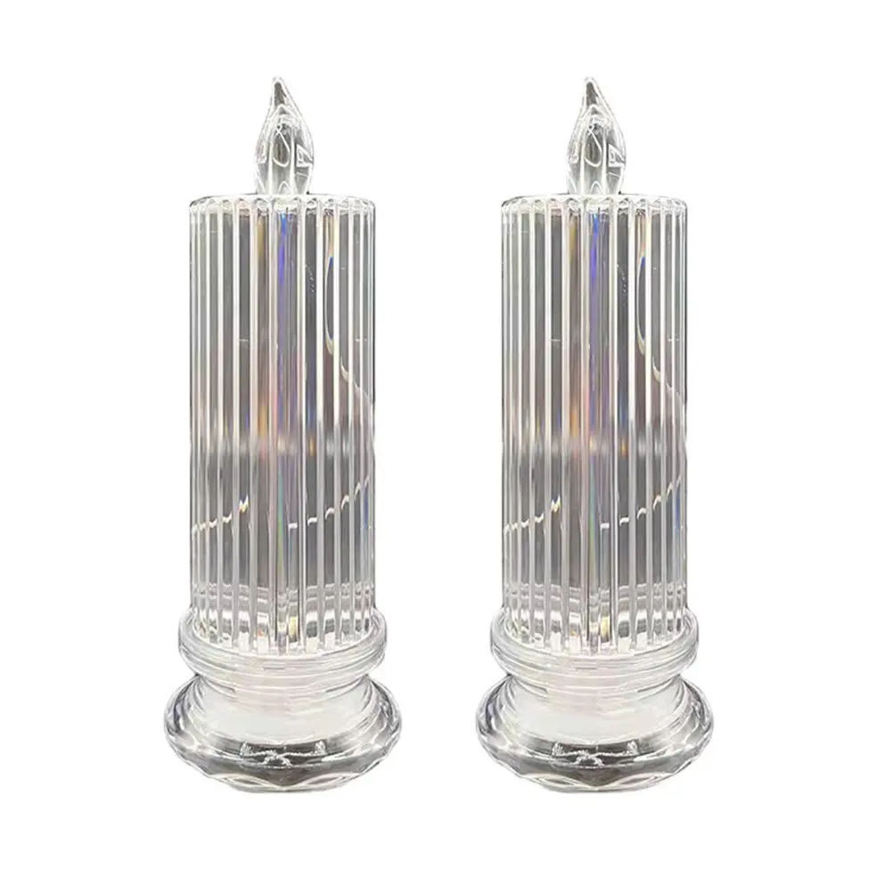 2Pcs LED Diamond Lights Electric Window Candles Crystal Light Pattern Home Decoration Gift LED Lamps
