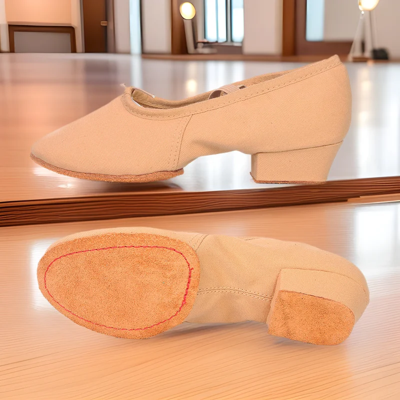 

Балетные танцевальные туфли, парусиновая обувь на мягкой подошве для учителей на каблуке для взрослых, балетная йога, этнические танцы