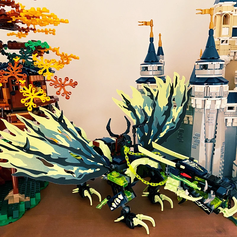 658 pz Attacco del Drago Morro Verde Spinjitzu Master Tomb Jet Board 10400 Building Blocks Giocattoli Compatibile Con Il Modello