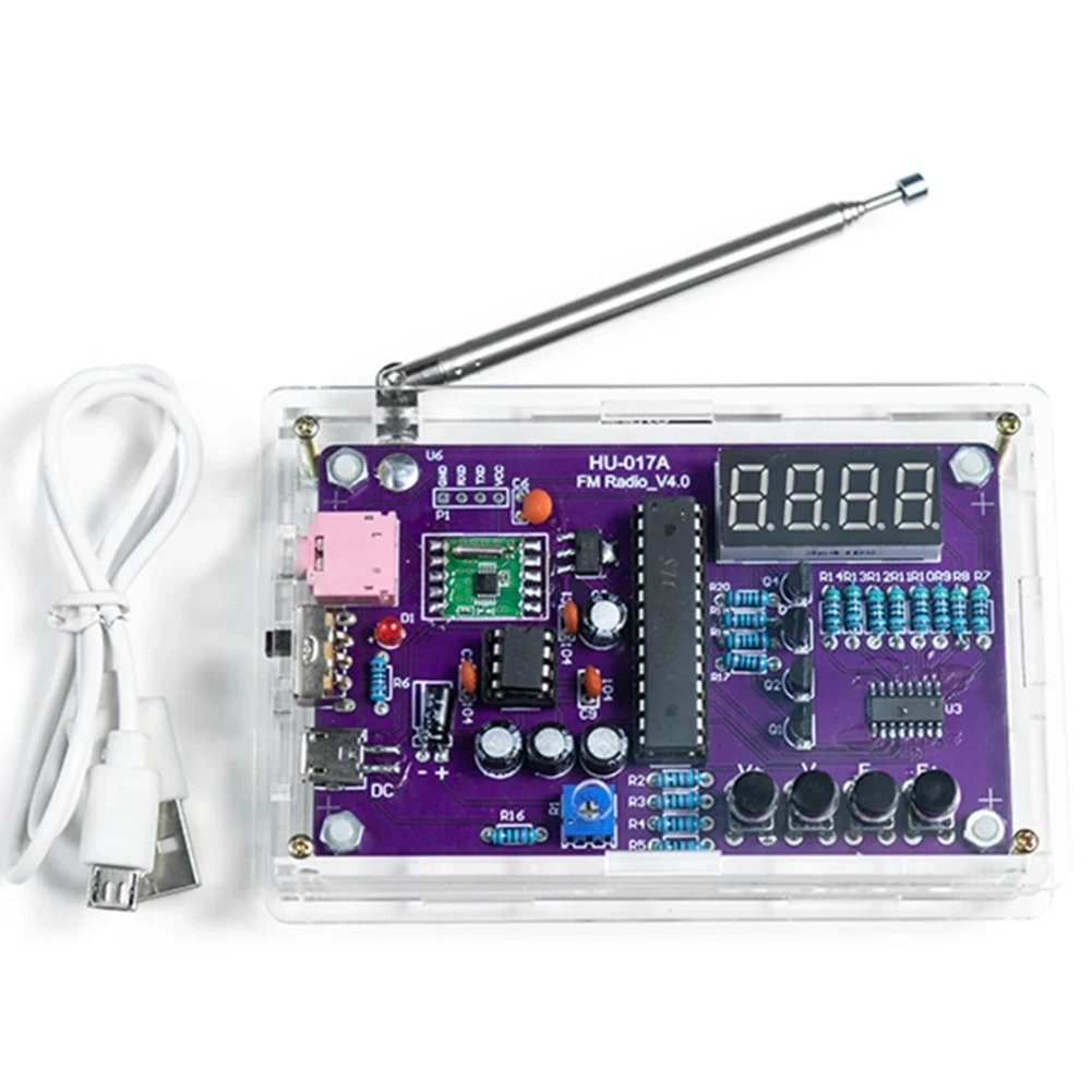 【~ New Y24A】DIY FM Radio Electronic Kit Adjustable Frequency 87-108MHz Digital Display DIY Soldering Project Practice RDA5807S