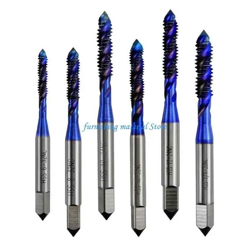 

Y5GD 6Pcs Thread Spirals Screw Metric Composite Tap Drill Bit Woodworking Tool High