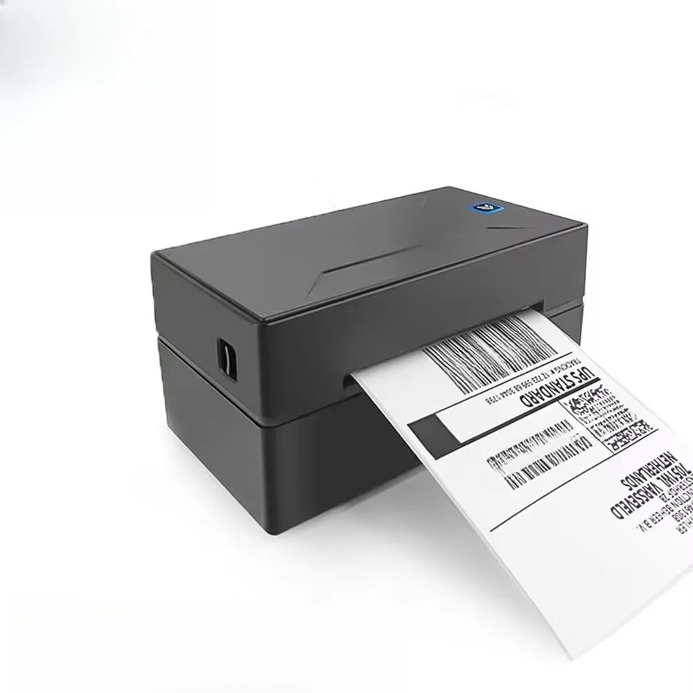 عالية السرعة 4x6 اللاسلكية الباركود يده طابعة ملصقات الشحن أسود أبيض للصناعة اللوجستية السريعة ماكس ورقة 110 مللي متر