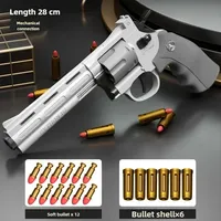 Revolver Soft Bullet Toy for Kids Gun with Ejecting Revolver One-Key Detachable Pistol Continuous Shooting