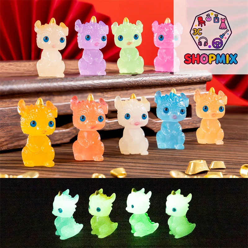 Mini Leuchtende Sternzeichen Drachen Figur Simulation Loong Ornament Micro Landschaft Auto Innen Hause Desktop Neue Jahr Dekoration