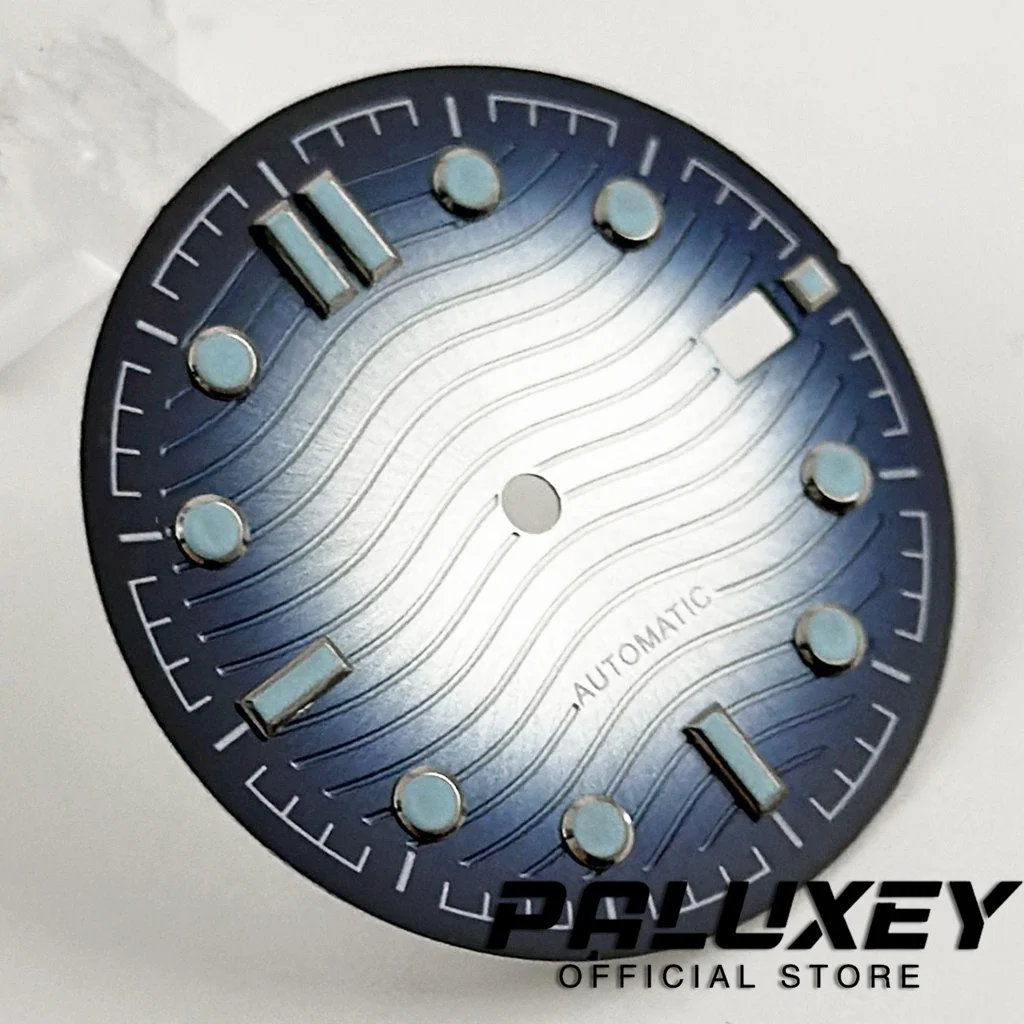 NH35 31mm Dial Gradient Color Blue Luminous Fit for NH35 NH36 Movement For 41mm Automatic Mechanical Watch Case Date Window