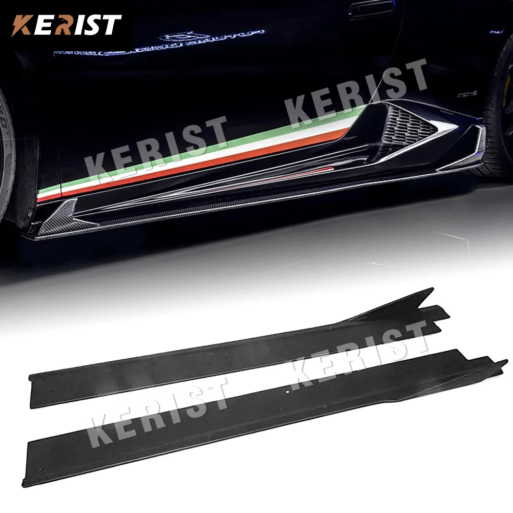 Carbon Fiber Side Skirts Aprons Bumper Molding Trim case for Lamborghini Huracan LP600 LP610 Coupe 2 Door 14-17 Car Accessories