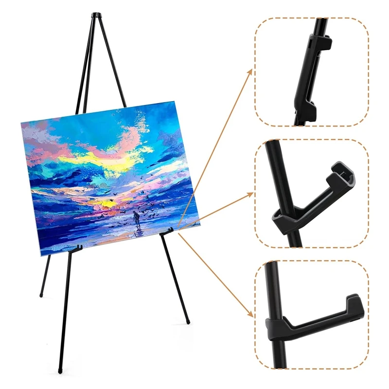 

Easy Storage Art Easel with Clip Wedding Sign White Easel Stand Solid Metal Display Stand School Student Sketch Painting Stand