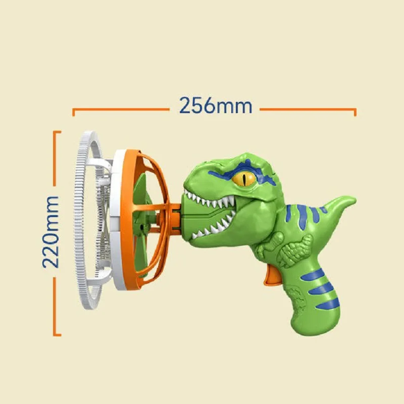 Kids Viral Dinosaur Bubble Machine with Fan Soap Liquid Blower Spinning Windmill USB Rechargeable for Beach Park Party Favors