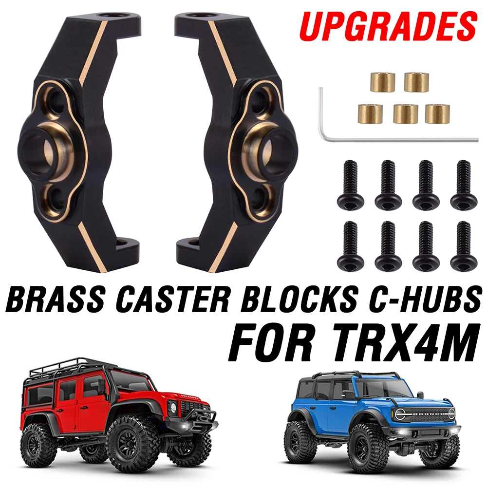 Brass Blocks C-hubs Caster Counterweight for Traxxas TRX-4M 1/18 Upgrades Parts RC Crawler Accessories Bronco Defender 2PCS 8g