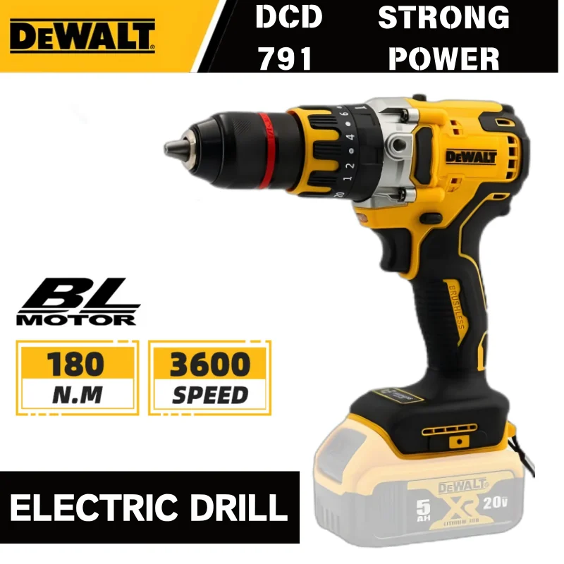 

Dewalt DCD791 Compact Brushless Electric Drill Screwdriver Multifunctional Drive With Wireless Li-ion 20v Battery Power Tools