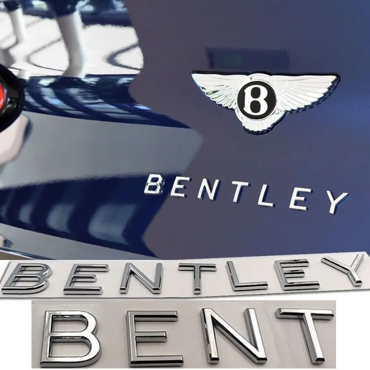 Autocollant de logo BENTLEY avec lettres anglaises, pour coffre de voiture Bentley Flying Spur Continental GT Bentayga Mulsanne