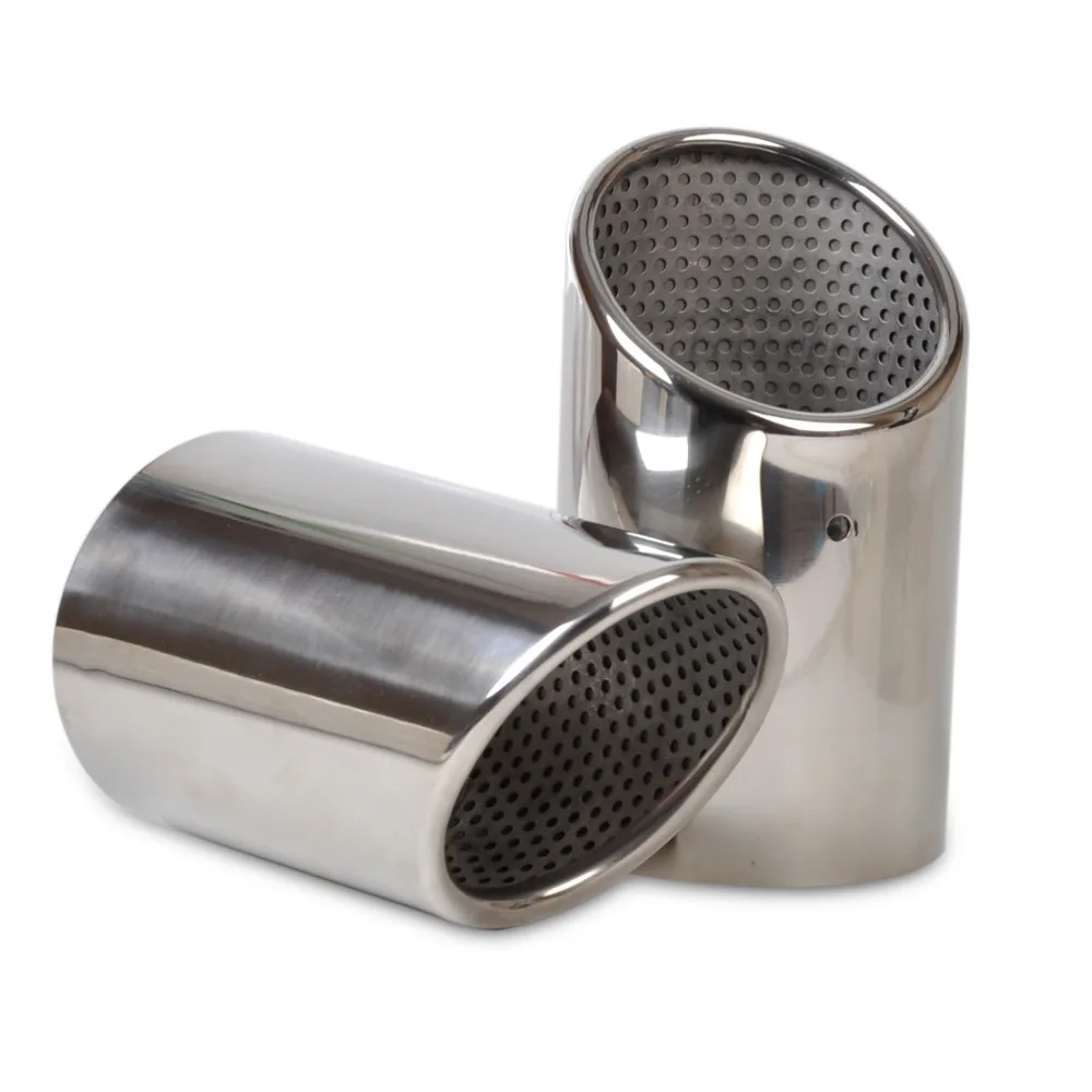 2X STAINLESS STEEL FINISHER END EXHAUST TAIL REAR MUFFLER TIP PIPE TAILPIPE For AUDI Q7 2006 -2008 2009 2010 2011 2012 2013